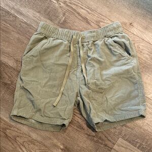 Men’s Tan Corduroy Shorts with Elastic Waistband and Relaxed Fit